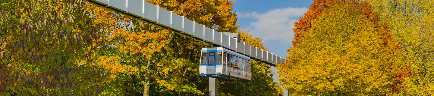 H-Bahn with trees in the background